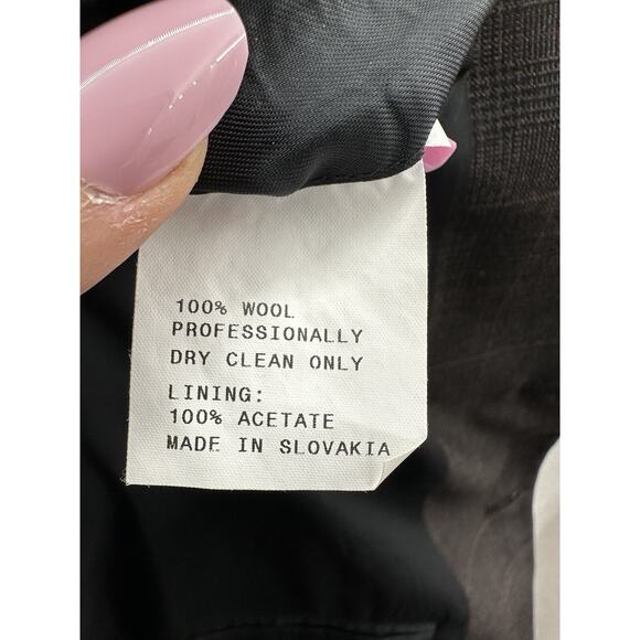 Johnny Bench Mens Suit Coat Size 44L Brown Plaid MVP Collection Two Button Up - Picture 9 of 14